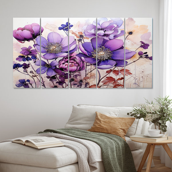 Winston Porter Purple Fauvism Abstract Botanical Rhapsody On Canvas 5 ...