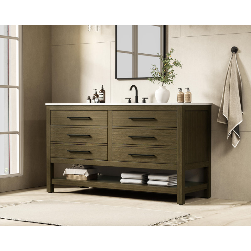 54 inch Single Bathroom Vanity_Modern_VF60554, Chestnut Brown, 54"