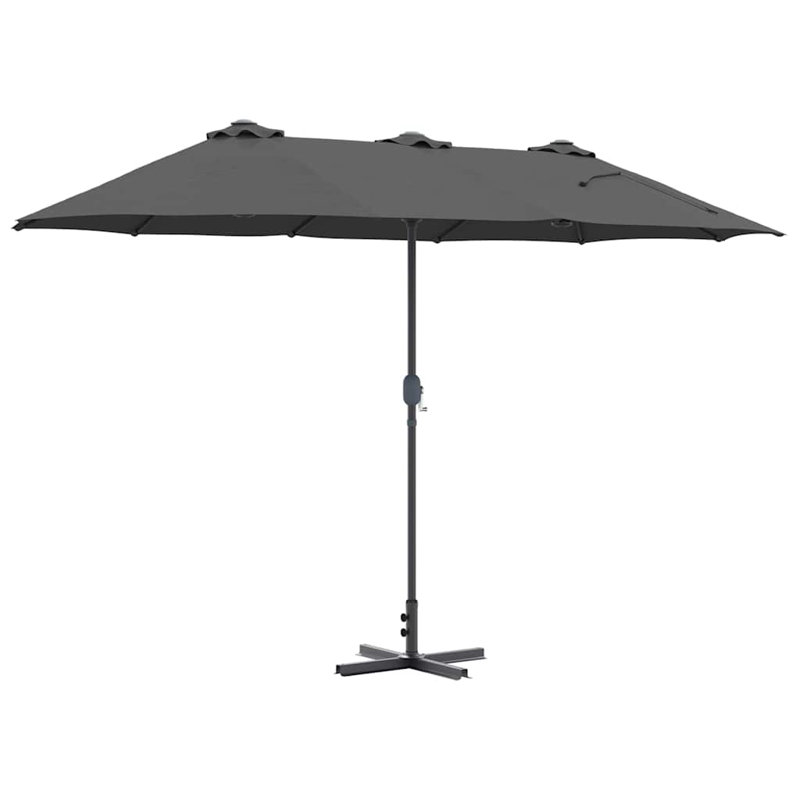 Garden Parasol Polyester and Aluminium Outdoor Shade UV Sun Protection, Anthracite