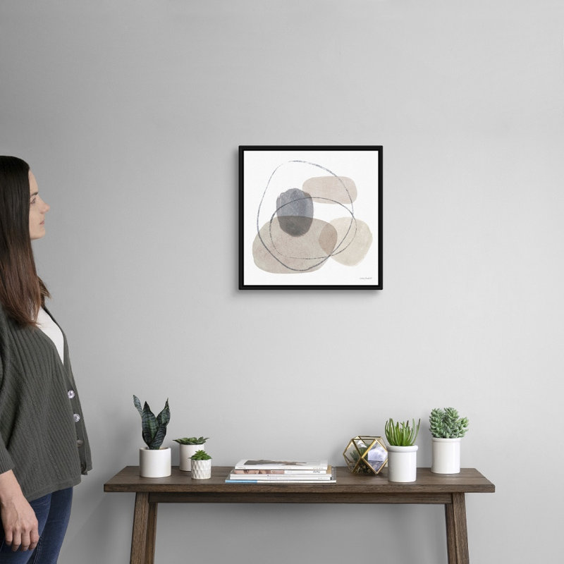« Think Neutral 07 » par Lisa audit, reproduction d’art sur toile, Cadre noir, H 18 po x l 18 po x P 1,75 po