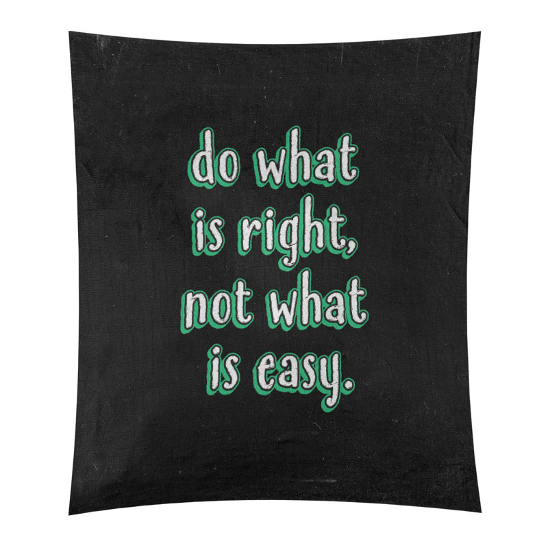 Polyester do what is right quote tableau noir tapisserie, Vert, H 104 po x l 88 po