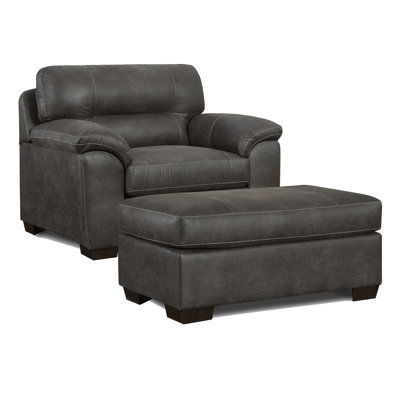 Farlend 54" Wide Polyester Armchair and Ottoman by Red Barrel Studio