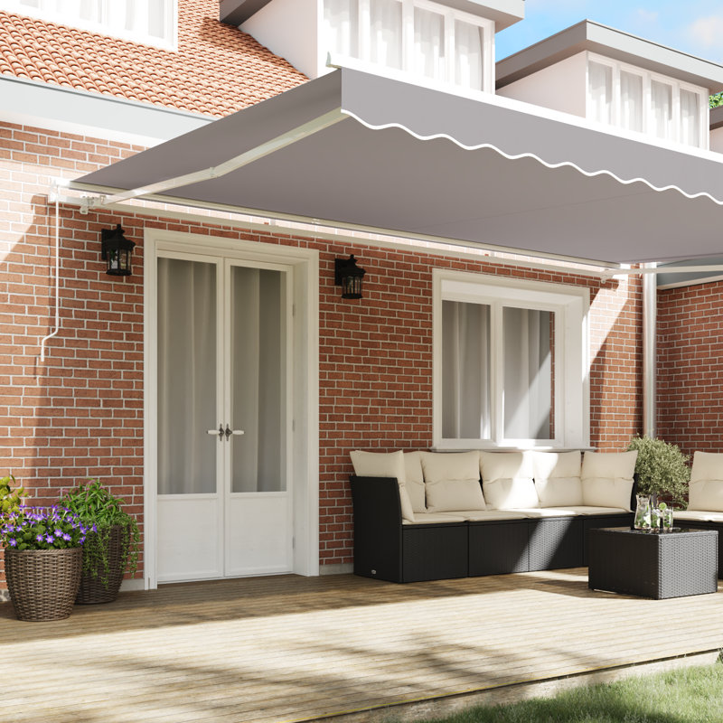 Retractable Awning, 500 cm W x 300 cm D, Light Grey