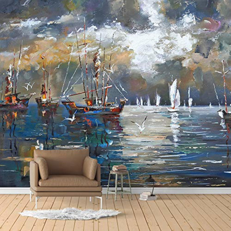 Magnifique voilier sur la mer, murale, L 100 po x l 144 po