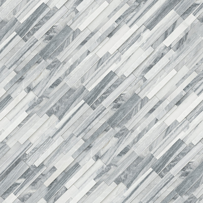 6 in. x 24 in. Honed Natural Stone Ledger Panel Wall Tile, Glacier Gris