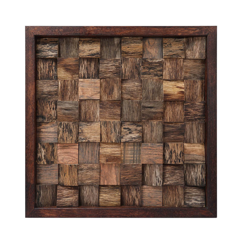 Rustic 18" x 18" Hardwood Abstract Wall Art