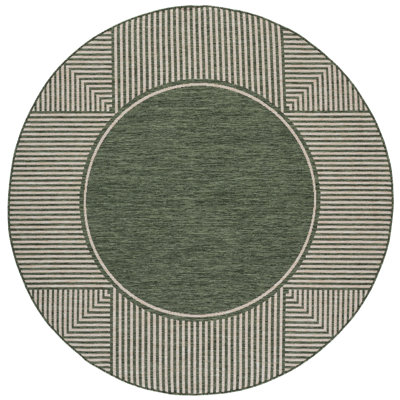 Beach House Power Loom Polypropylene Plastic; Polyester Striped Indoor / Outdoor Rug