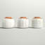 Ensemble de 3 vases de table en bois blanc Maggie