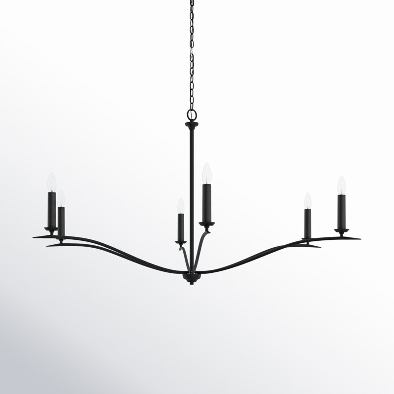 Ensley 6 - Light Dimmable Classic / Traditional Chandelier, Black Iron