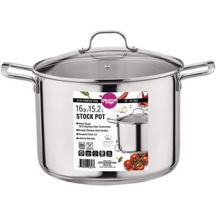 24 Quart Tri-Ply Stainless Steel Stockpot w Cover- Commercial Grade Canning  Pot, Gourmet Cooking Sauce Pot, Dishwasher Safe, Induction Compatible,  Nonstick Interior, Stay-Cool Handles - Camerons Products