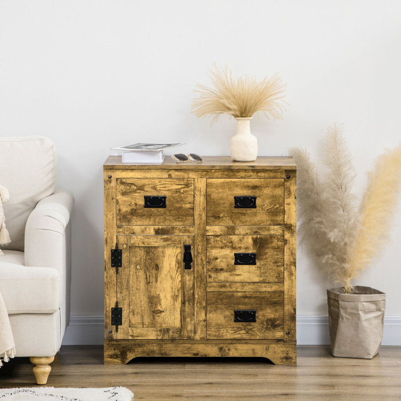 Buffet industriel 4 tiroirs 1 porte avec tablette réglable pour les sous-vêtements et les tiroirs de rangement de style pyjama