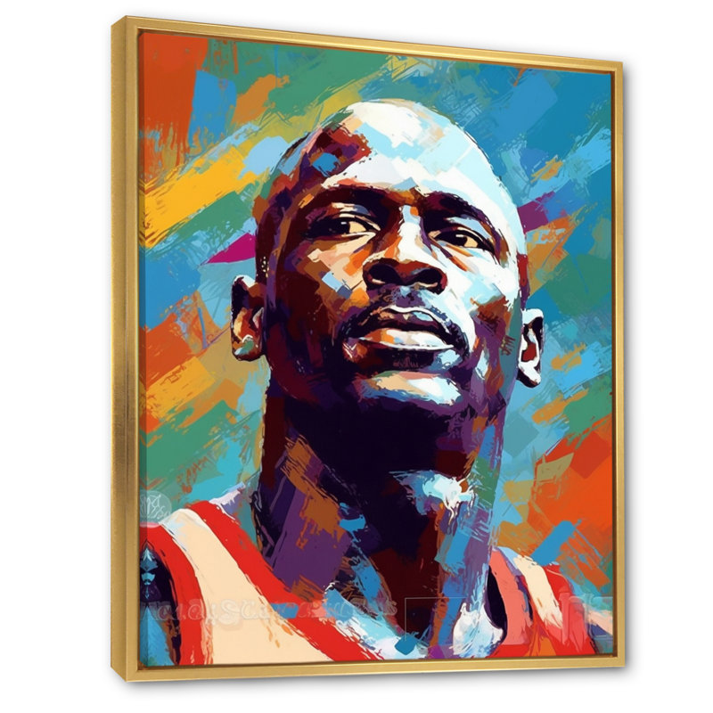 Mj The Best sur impression sur toile, H 32 po x l 16 po x P 1 po, Cadre flottant doré