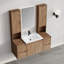 Meuble-lavabo flottant simple 48 po avec armoire supérieure, lavabo en céramique et conception sans poignée-132949837-132949838
