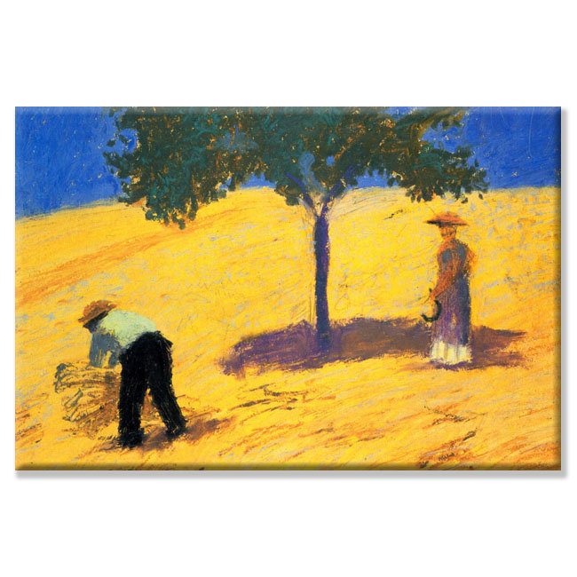 «Tree in Cornfield» par August Macke, reproduction d'art sur toile tendue, 16 po x 24 po