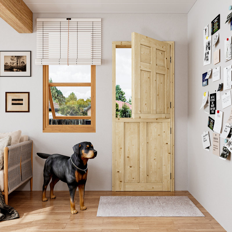 Qucik Assemble Jamb, Not Prehung, Unfinished Dutch Door, 6 Panel Split Single Door Slab With Latch and hardware kit