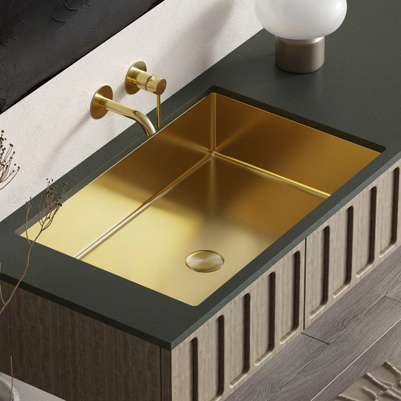 Jenah 21.2'' L Bathroom Sink, Brushed Gold, Brushed Gold