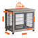 Chazmon Furniture Style Dog Cage Crate Dog Kennel Double Doors w/ Wheels Flip-up Top Opening