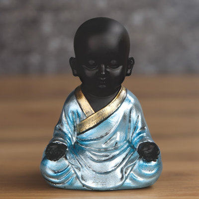 Figurine moine méditant 8 "H
