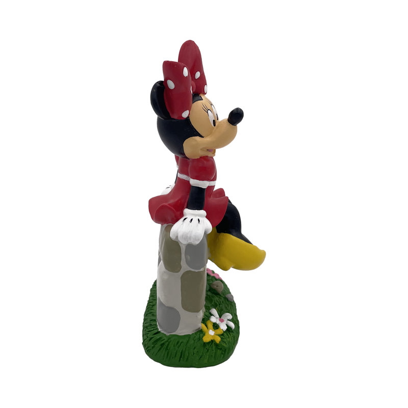 Statue de jardin Disney Minnie Mouse sur pierre