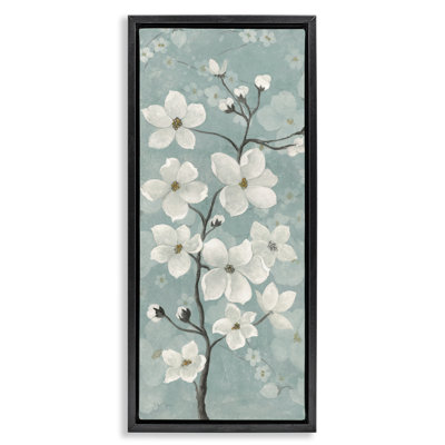 Apple Blossom on Green Floating Frame, design by Janet Tava