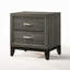 Table de chevet transitionnelle 2 tiroirs gris
