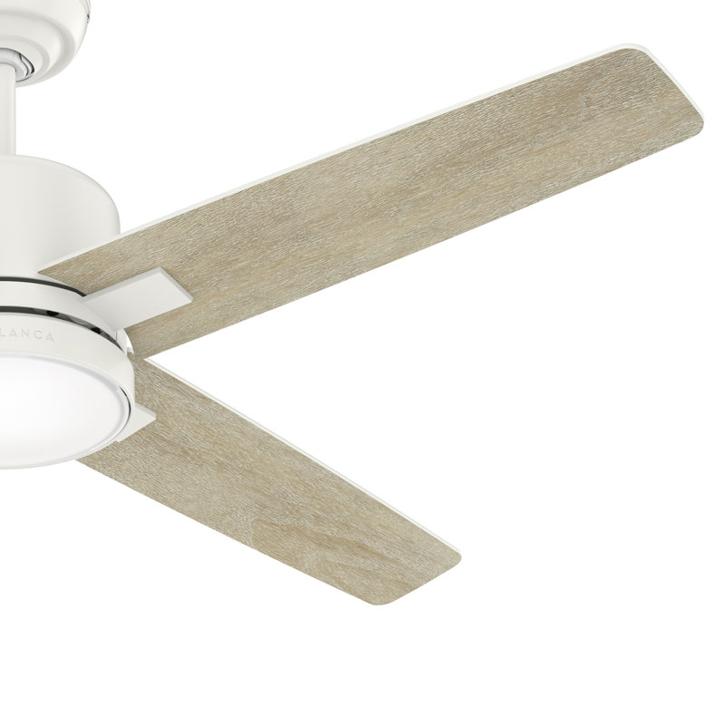 Ventilateur de plafond 52 po avec ensemble d'éclairage DEL et commande murale 52 po, Blanc
