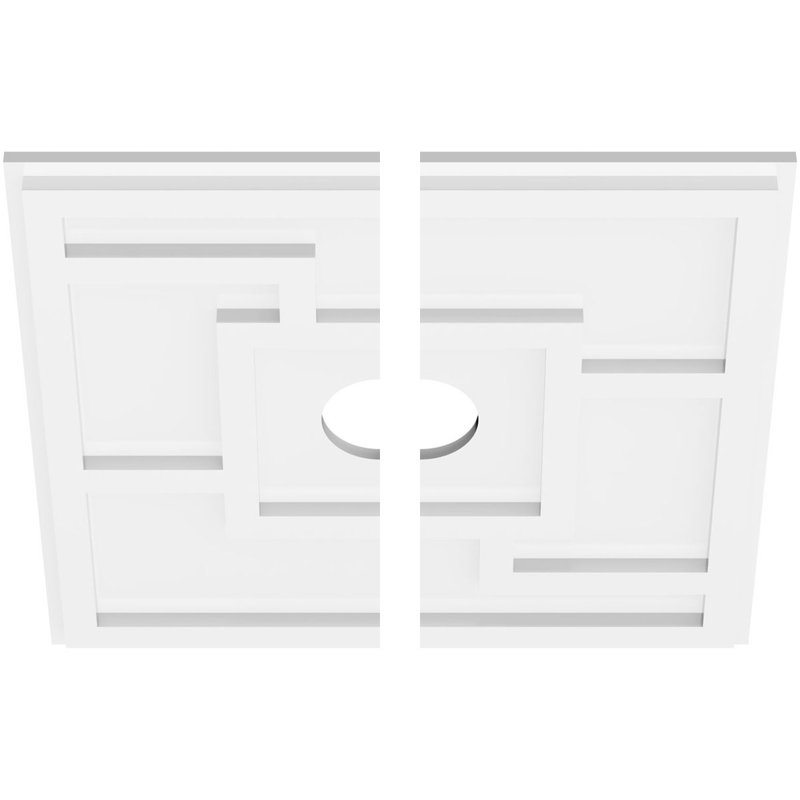 Médaillon de plafond contemporain en PVC de qualité architecturale de 18 po x P 3 po x P 6 1/4 po x P 1 po