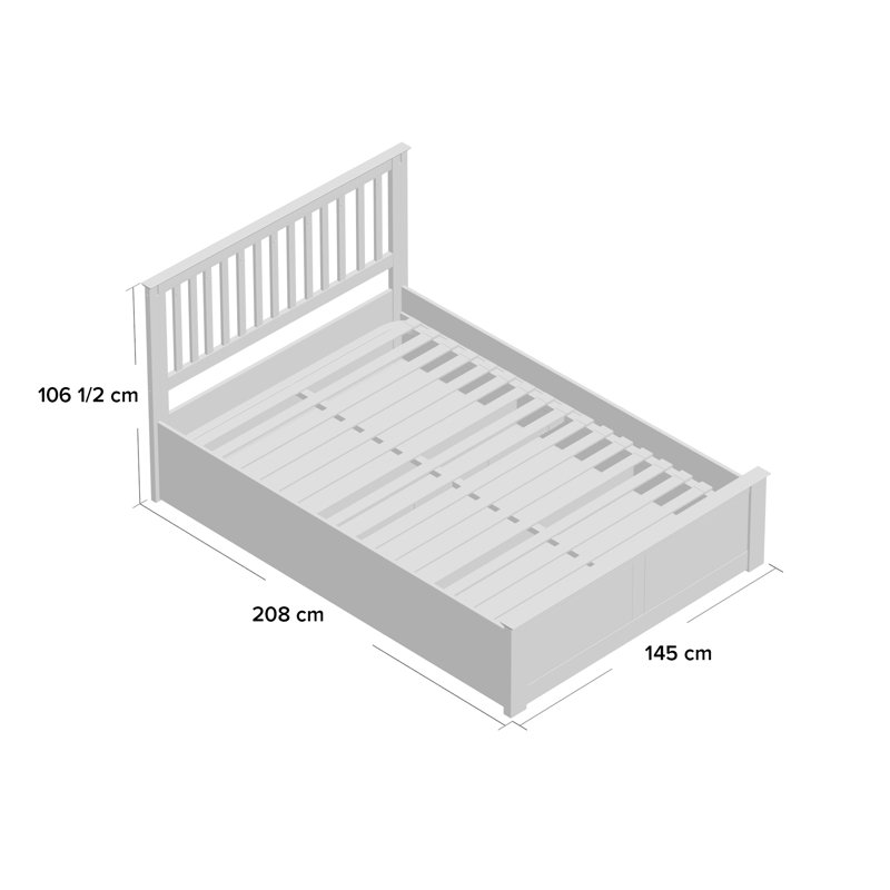 McMullen Ottoman Storage Bed, Double (4'6), Oak