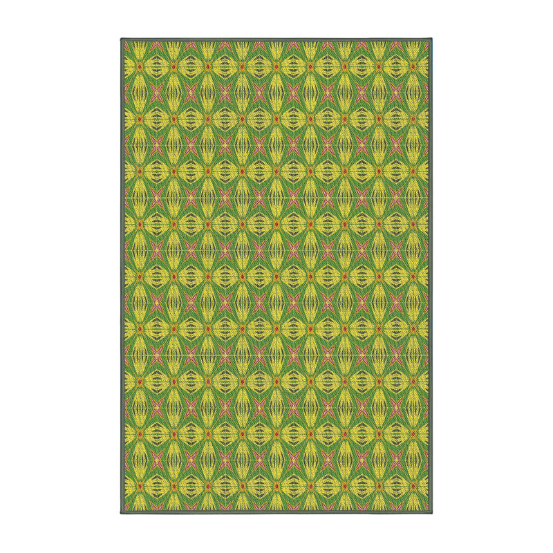 Tapis vert à motif géométrique Haaris, Rectangle 8 pi x 12 pi