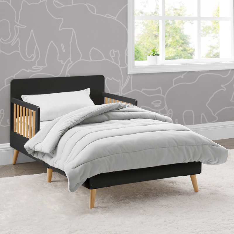 Delta Children Logan Wood Toddler Bed, Black/Natural