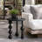 Modern Black Round End Table, Solid Rubberwood Sculptural Side Table 20"D×18"H