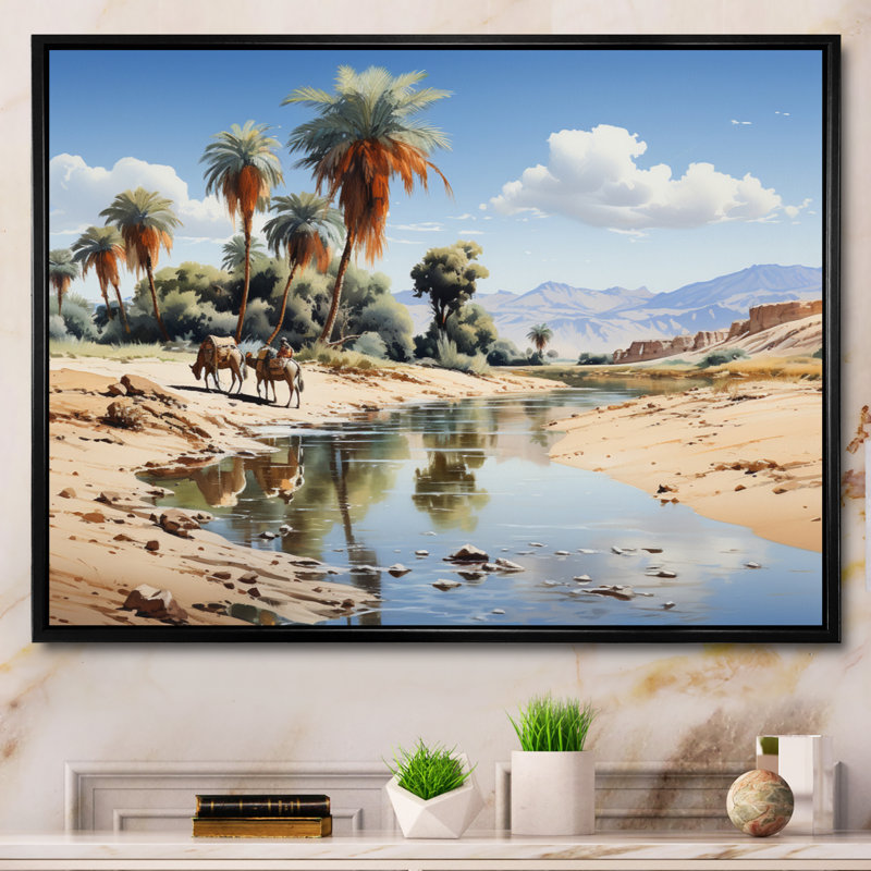 Sahara Sands Depict III - impression, Cadre flottant noir, H 12 po x l 20 po