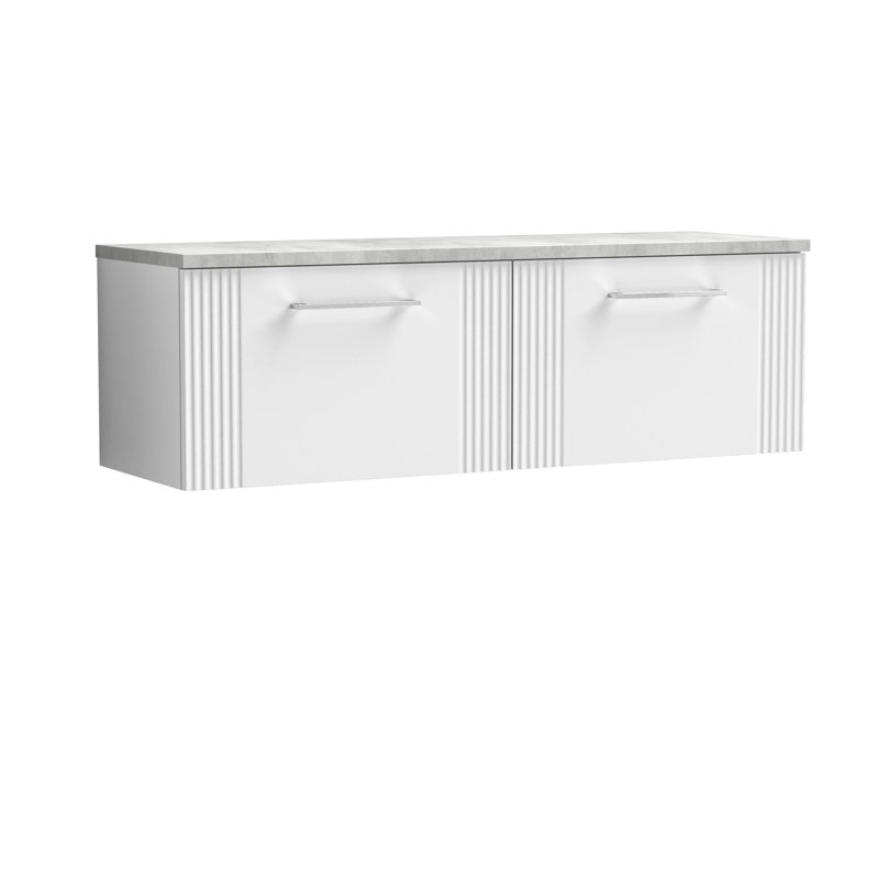Deco 121.49cm Double Bathroom Vanity Base Only, Satin White