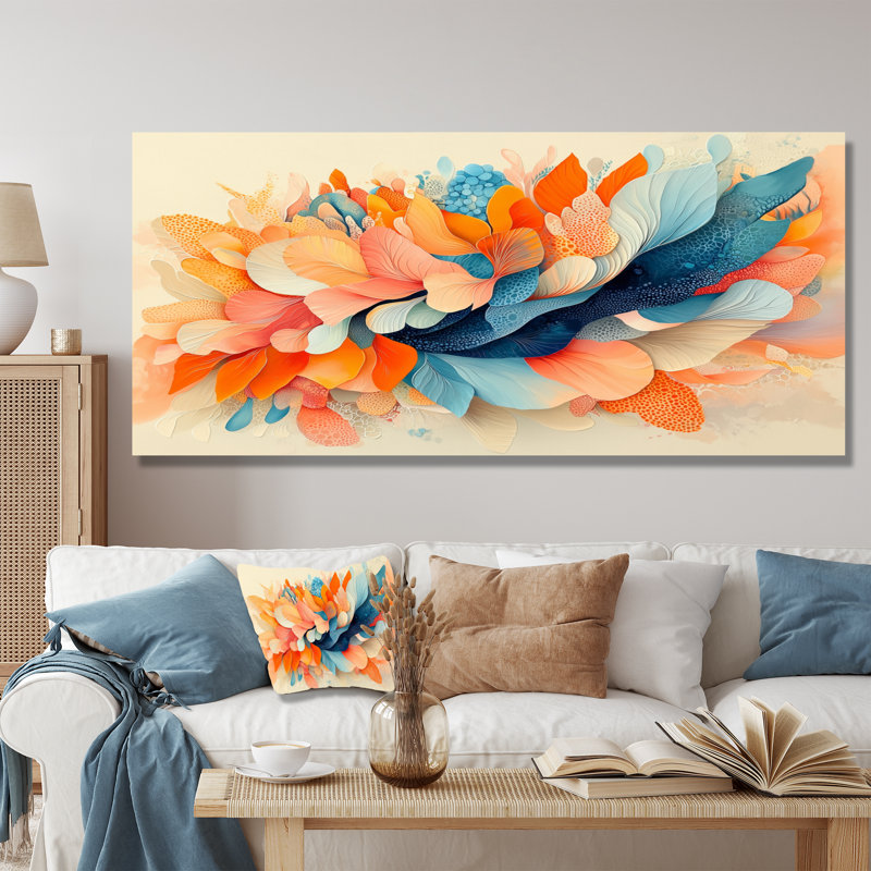 Witten Ferms Dream Botanicals Pastel Fragments I - abstrait botaniques, art mural sur toile, H 28 po x l 60 po, Toile tendue