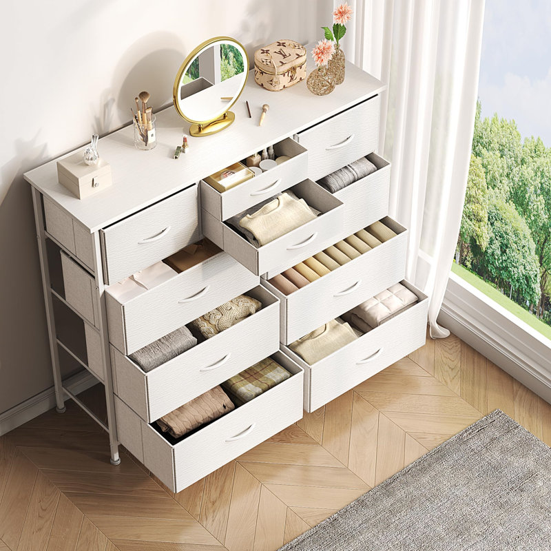 101 cm W Chest of 10 Drawers, White