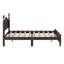 Ensemble de lit plateforme double en bois massif avec 2 tables de chevet - foncé-989698916