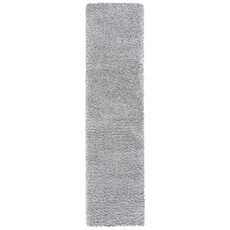 Tapis argenté à poils longs Assiya, Tapis de couloir 2 pi 3 po x 13 pi