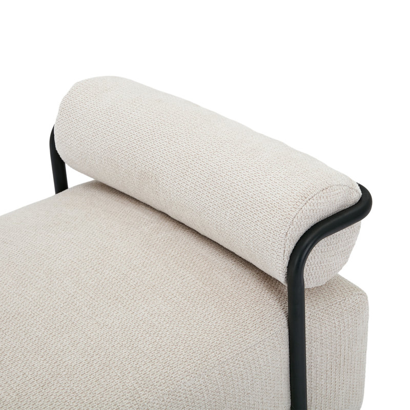  Banc de bout rehaussé avec pieds noirs Rexdale, Beige