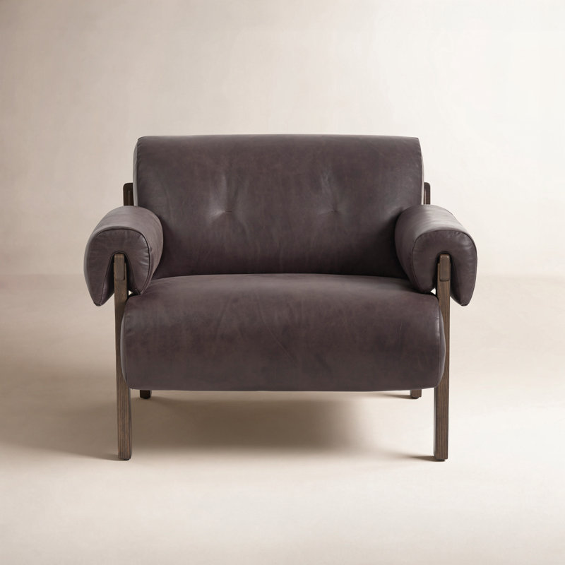 Yentl Upholstered Armchair, Hasselt Taupe Linen Blend