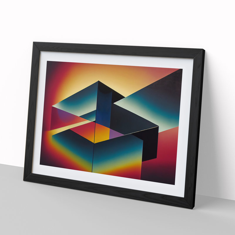 The Engaging Modern Abstract - Single Picture Frame Print, Black, 46cm H x 64cm W
