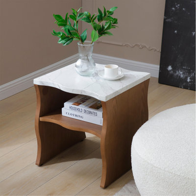 Table de bout moderne avec tablette de rangement 17,72 po Whisper Of Waves
