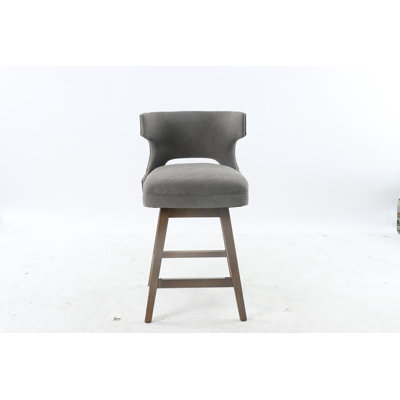 Tabouret de comptoir à oreilles Carter de 26 po avec pieds à finition brune Carter