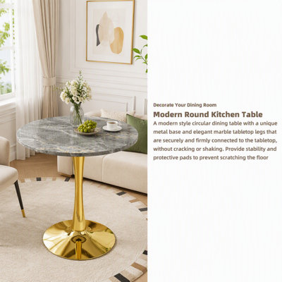 Round Coffee Table with Pedestal Base