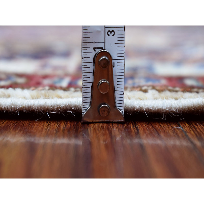 Tapis super Kazak en laine naturel à motif géométrique beige 2 pi 8 po x 10 pi 707874F874C14F9BAC73DA45C8057680