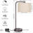 Side Table Lamp with Dual USB Ports, Dimmable Bedside Lamp Modern Nightstand Lamp Desk Reading Lamp with Linen Lampshade for Bedroom, Living Room, Study Room, Office, 9W 3000K LED Bulb Included