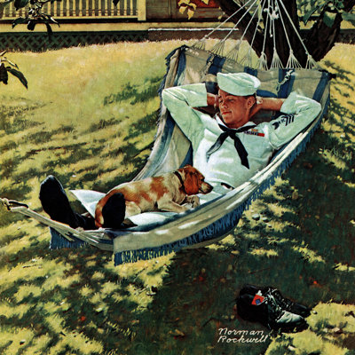 « on leave » par norman rockwell, reproduction d’art sur toile tendue