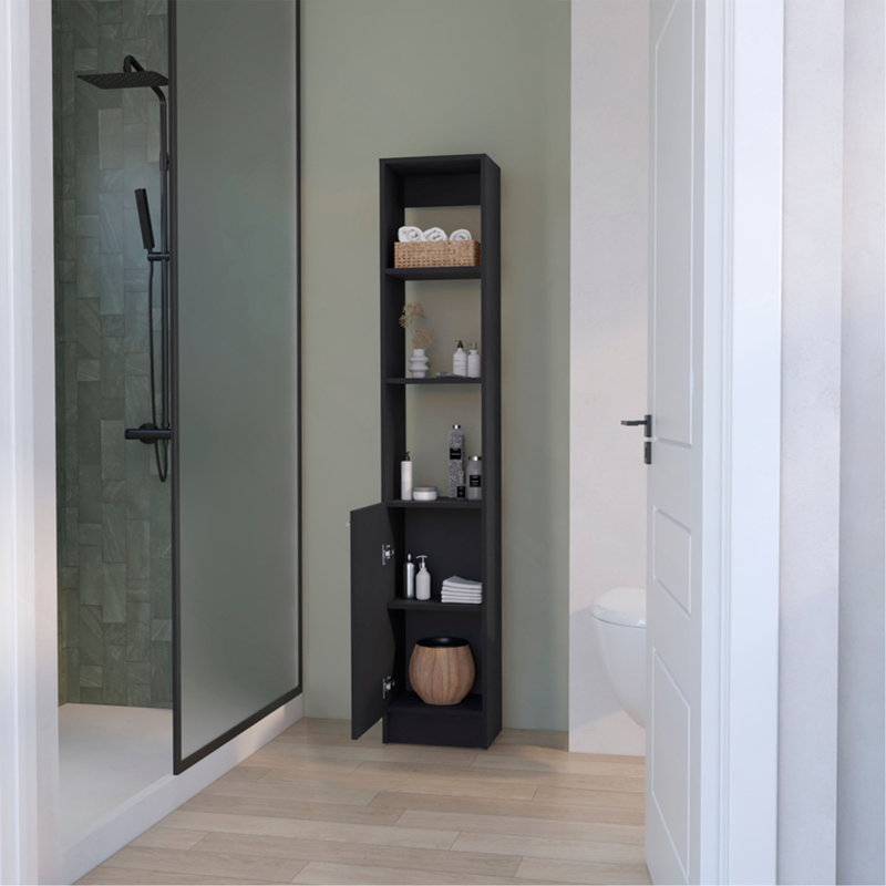 Armoire à linge Marion, salle de bain, Noir