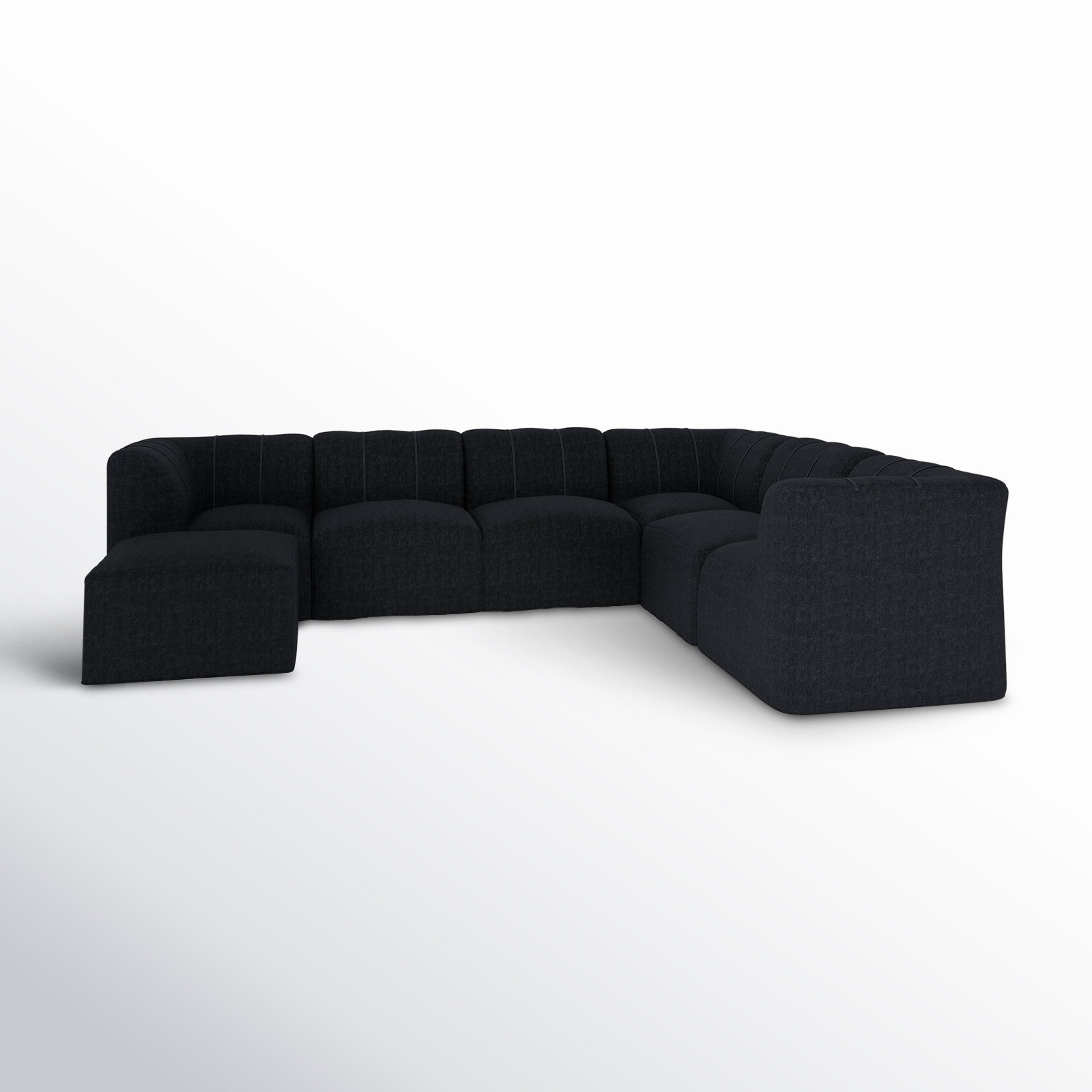 Praia 7-Person Sunbrella® Patio Seating Group, Canvas Black Sunbrella® Canvas