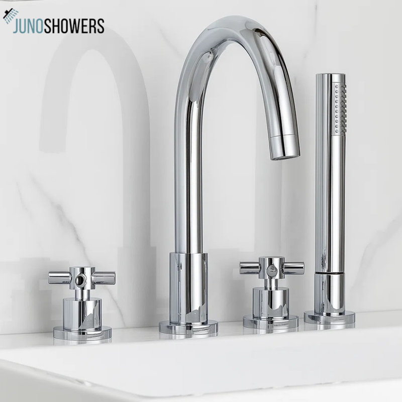 Robinet de salle de bain à poignée double avec douche à main - Design élégant et fonctionnel