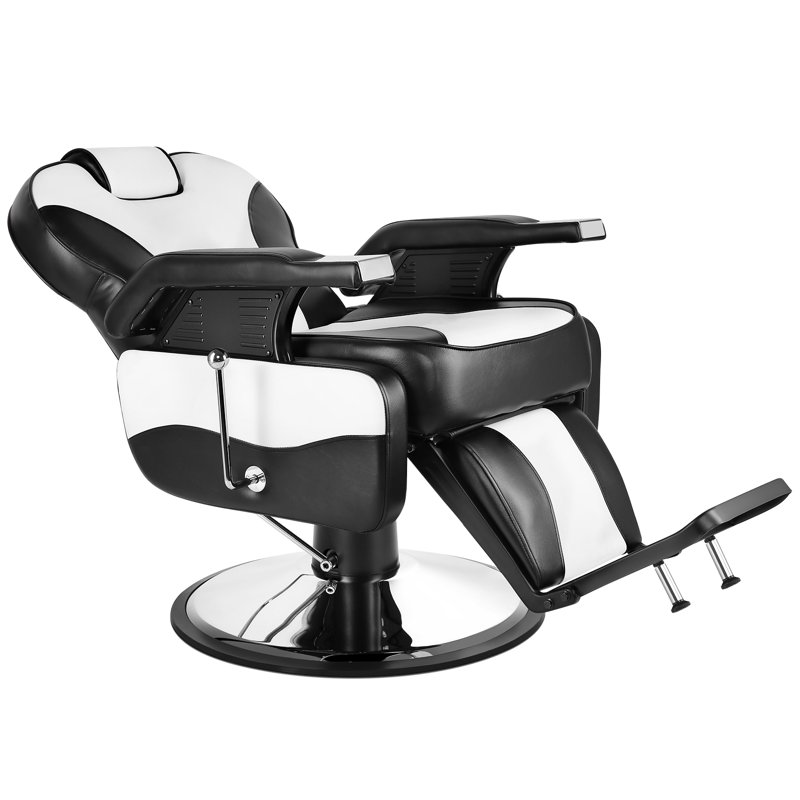 Faux Leather Recliner, White/Black